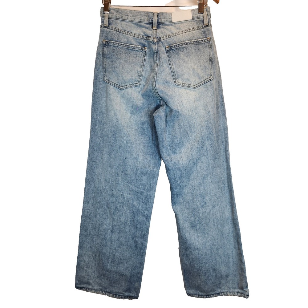 Pistola Bobbie Crossover High-Rise Wide Leg Jeans Light Wash Women Denim Size 26 - Picture 2 of 9